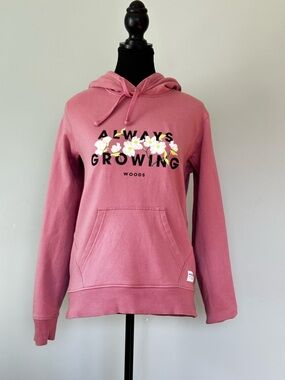 Woods 🇨🇦 Dedigned “Always Growing” Hoodie Pink Foxglove Size S/P